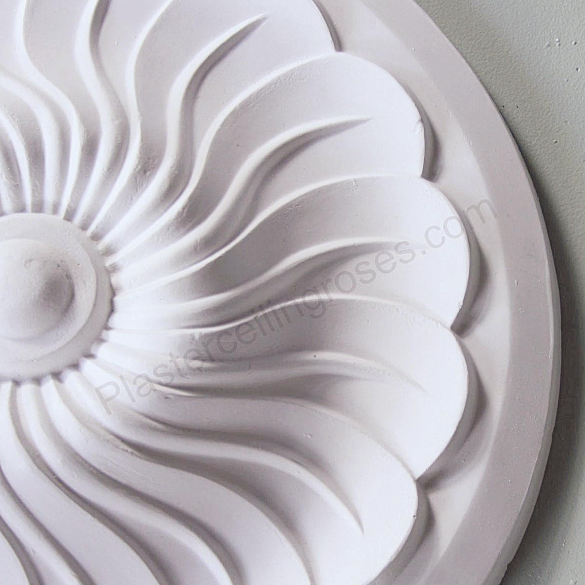 close up image of a Poppy Roundel Plaster Ceiling Rose 300mm dia. 