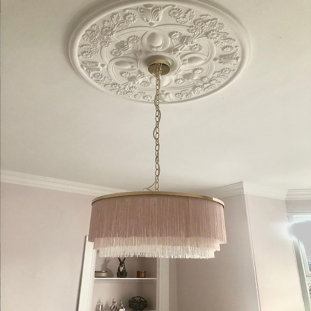 Victorian Gothic Plaster Ceiling Rose in furnished room