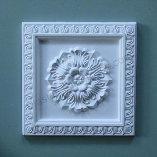 Square Floral Plaster Wall Plaque overview