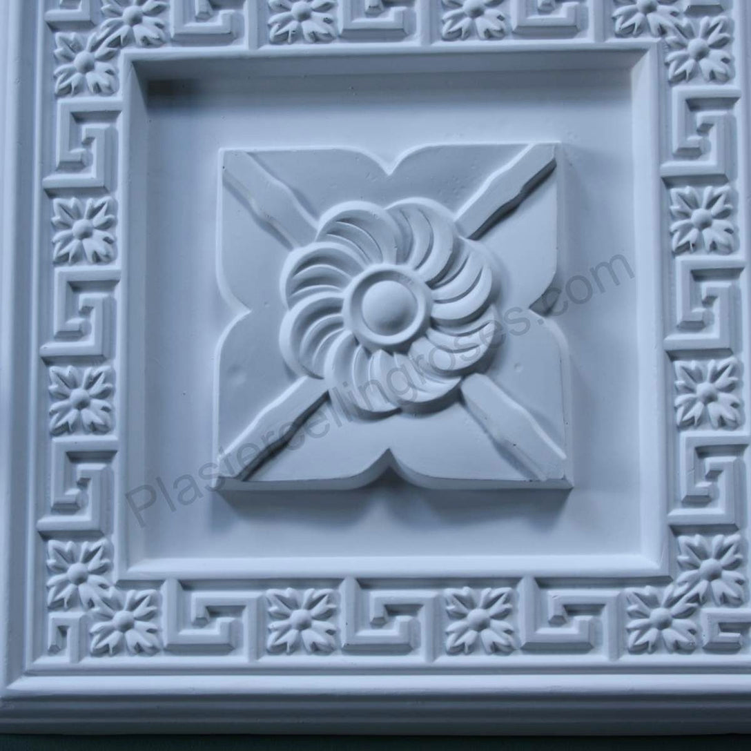 Greek Key Square Plaster Wall Plaque detailed