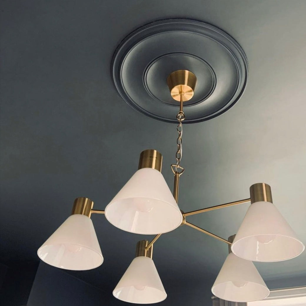 Plain Spun Plaster Ceiling Rose dark coloured example