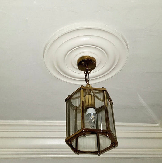 Plain Spun Plaster Ceiling Rose from below