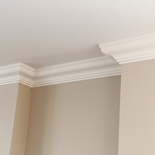 Ogee plaster coving corner detailing