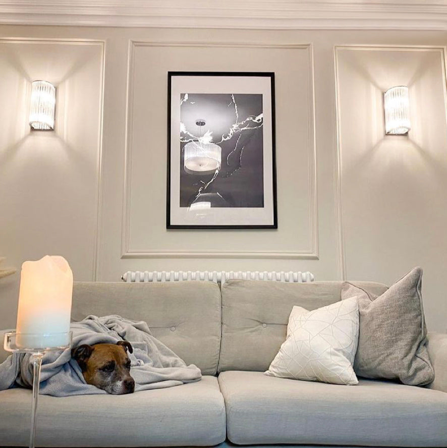 swan neck plaster cornice shown in luxury room with architrave and picture rails