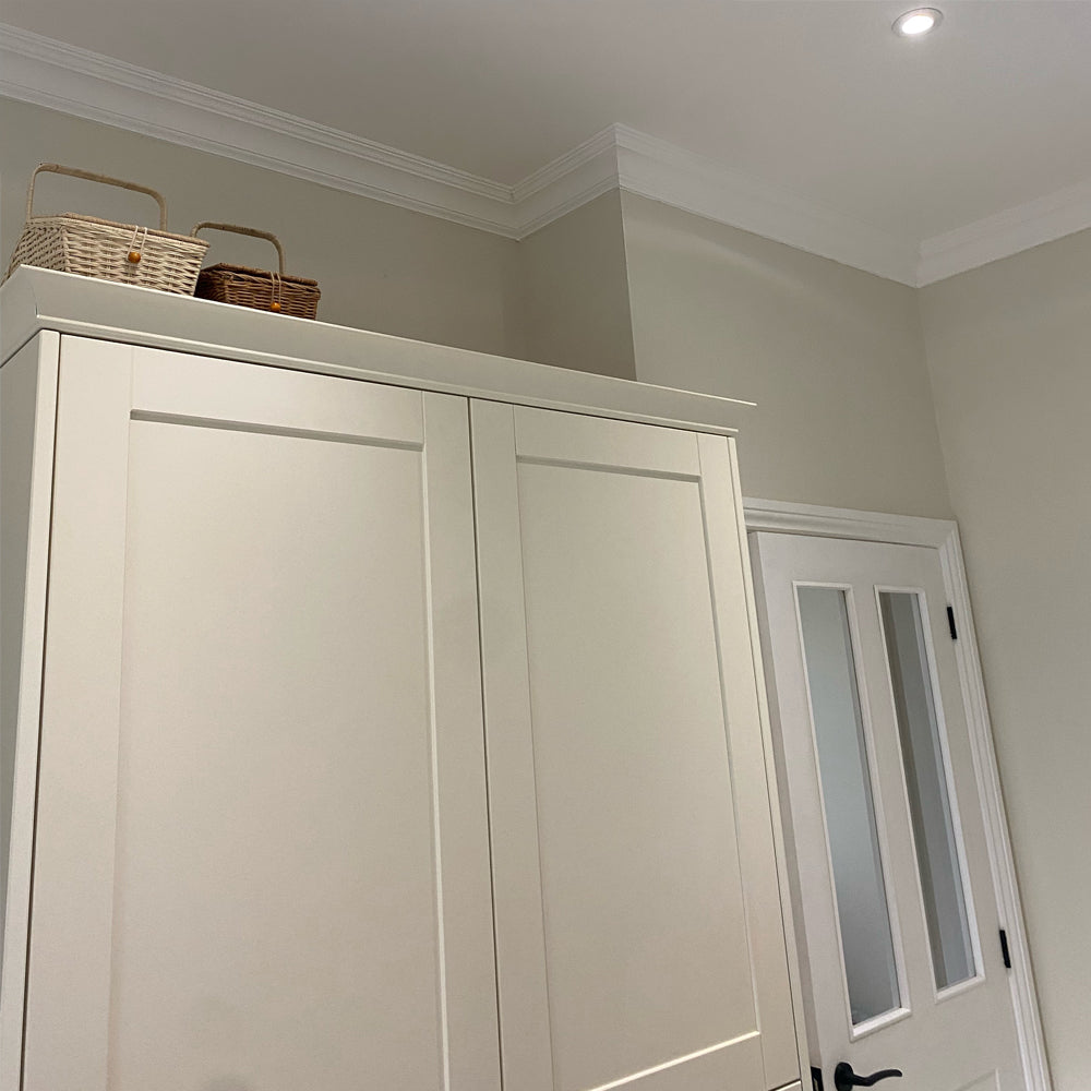 classic Victorian style Plaster Coving in grey room - 90mm Drop