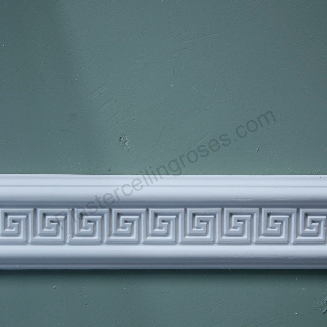 Plaster Dado Rail Greek Key close-up