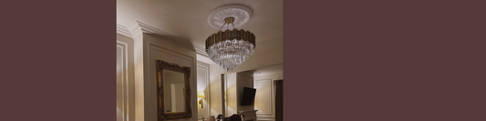 How to position a ceiling rose in a room with a chimney breast