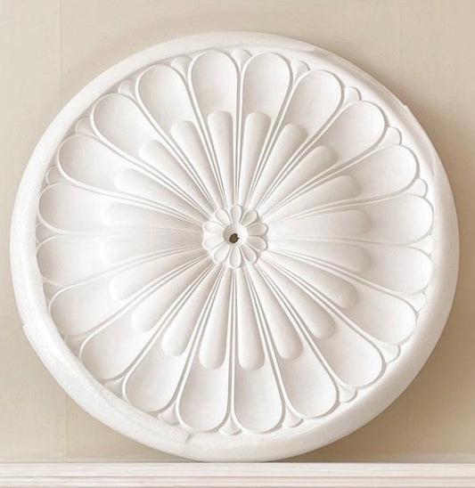 art deco plaster ceiling rose before instillation 