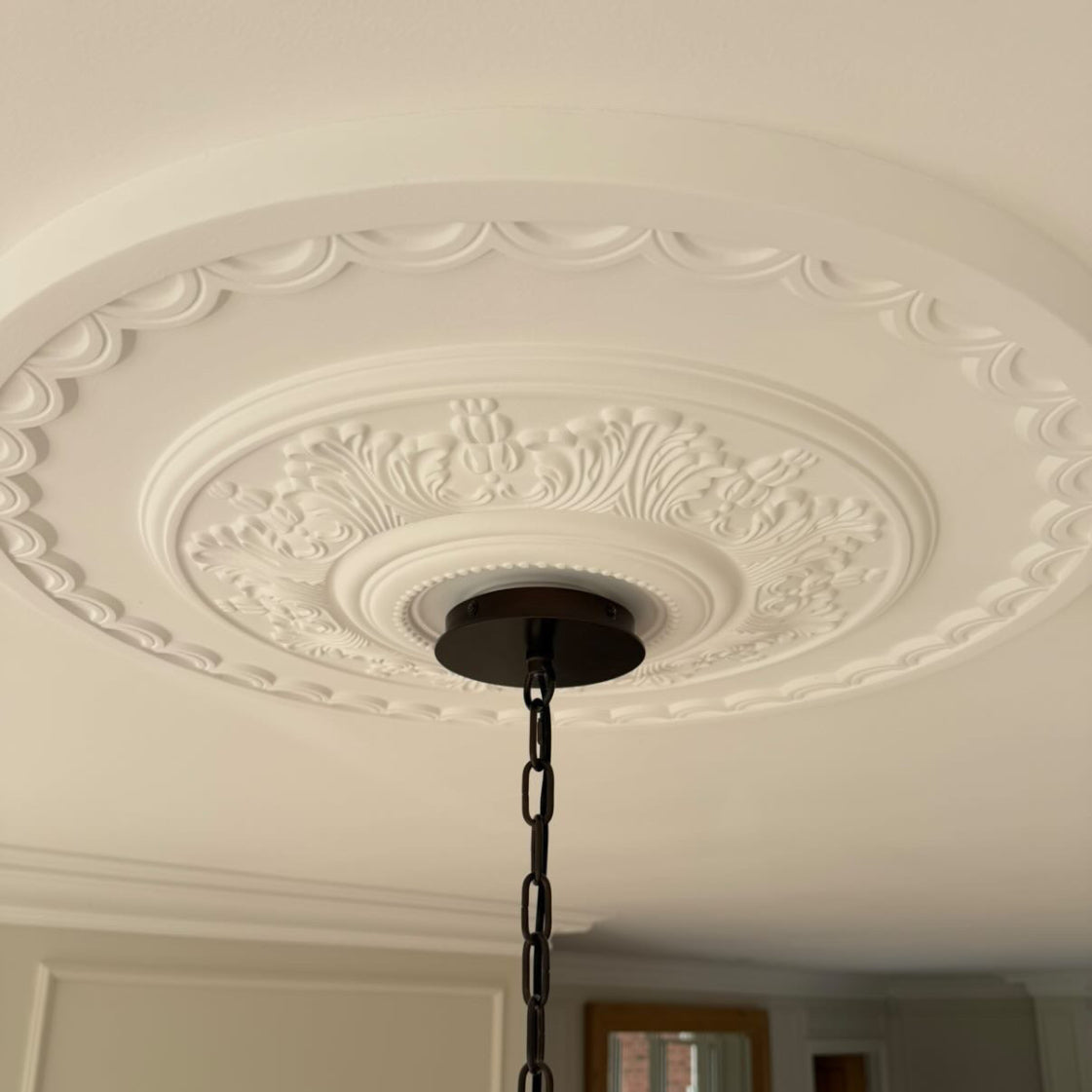 Close up of Victorian Plaster Ceiling Rose