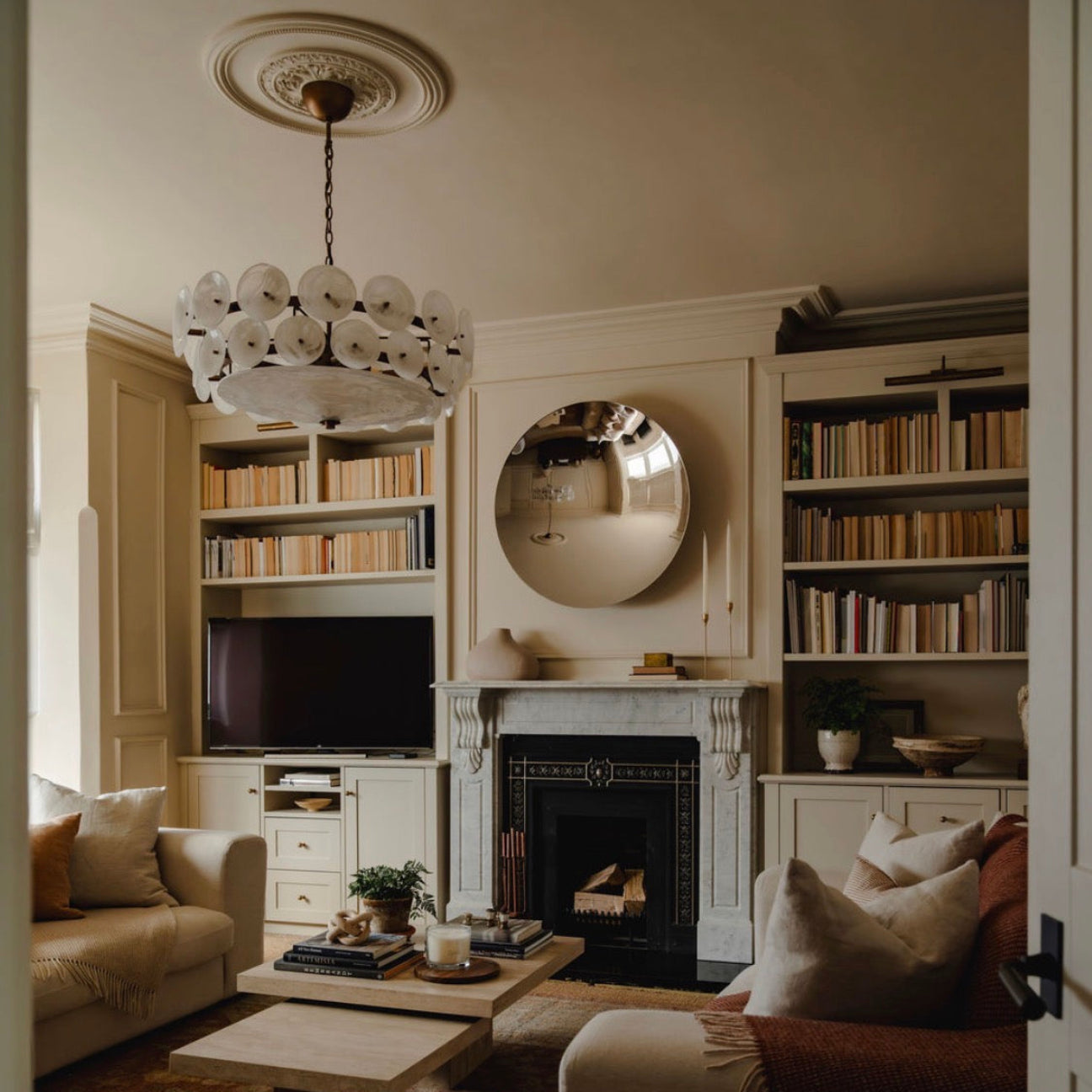 Victorian Plaster Ceiling Rose in Living Room