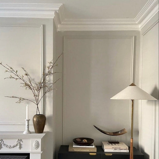 plaster swan neck cornice fitted in modern living room
