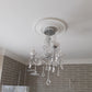 plasin spun ceiling rose in bathroom