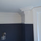 cut stop end of victorian swan neck plaster coving