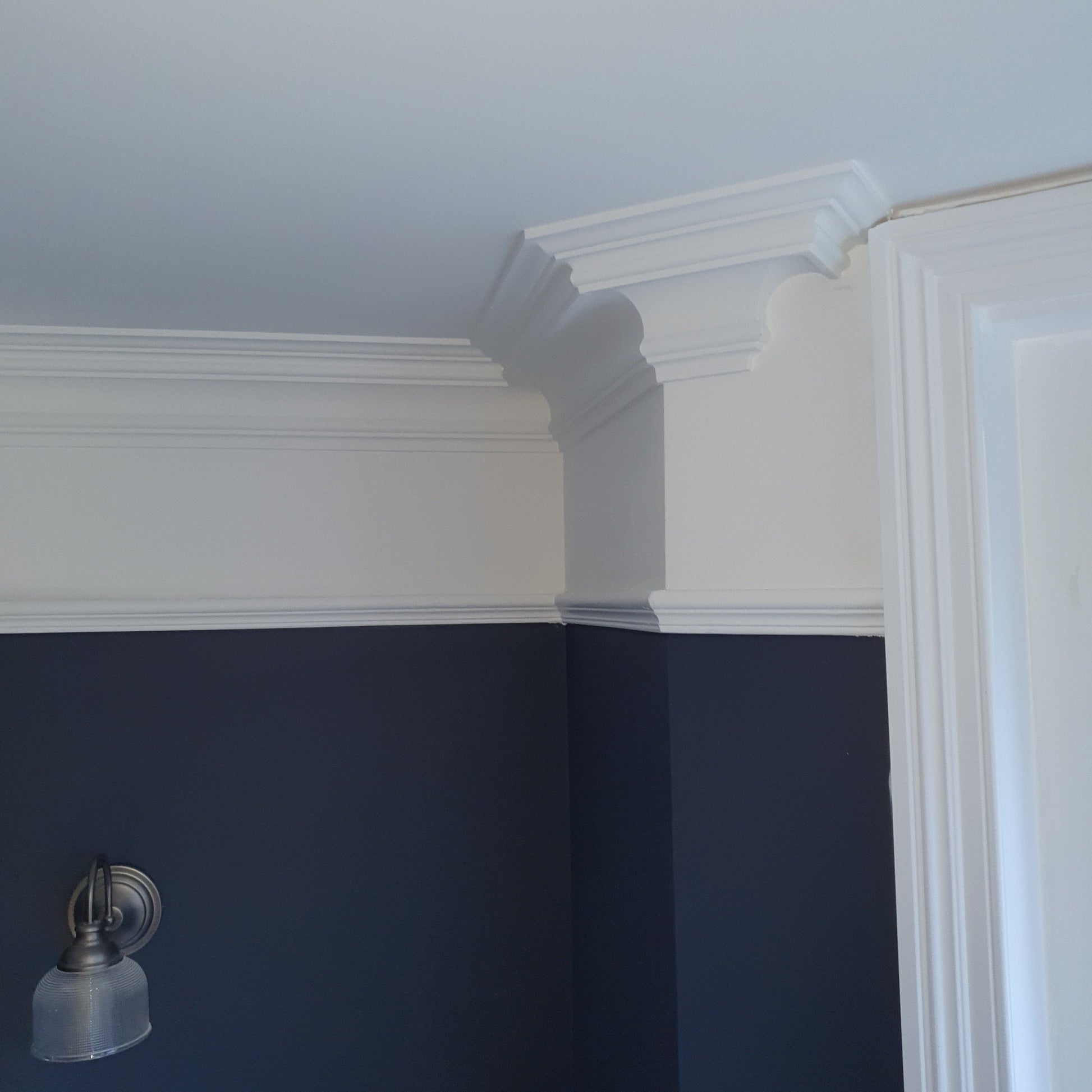 cut stop end of victorian swan neck plaster coving