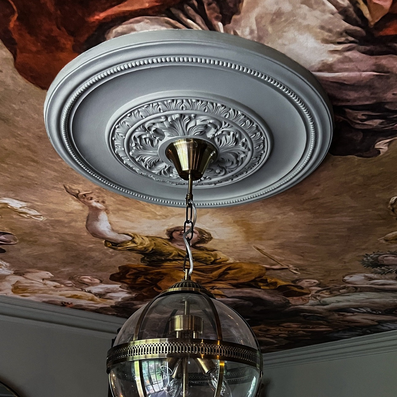 Plaster Ceiling Rose Plain Acanthus in period main room