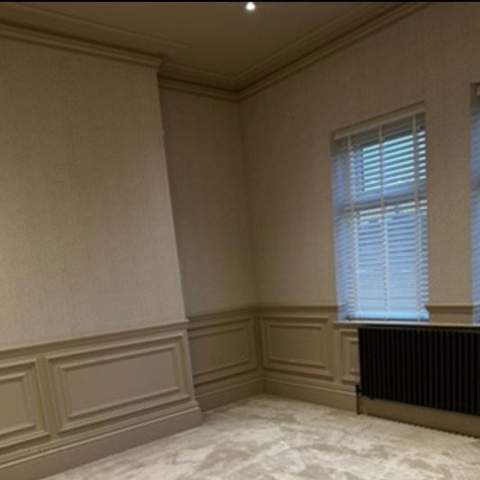 Victorian plaster coving installed in bedroom