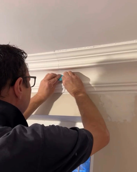 large victorian plaster coving being fitted
