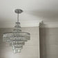 plaster coving swan neck mitre shown with chandelier 