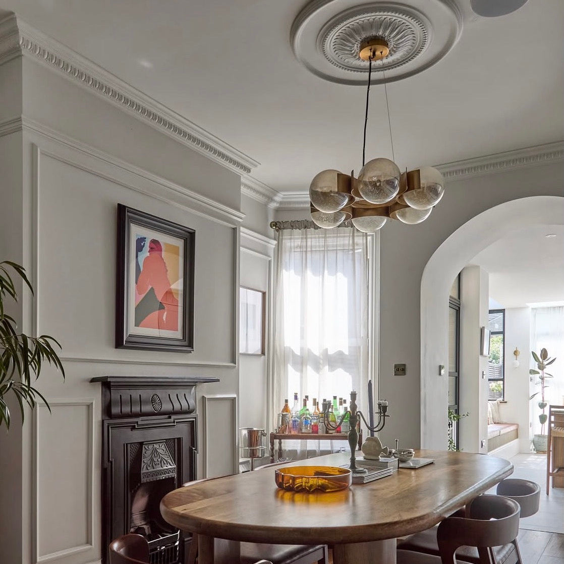 Sunflower Plaster Ceiling Rose in Edwardian Home