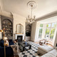 Example of Large Sunflower Victorian Ceiling Rose in Lounge
