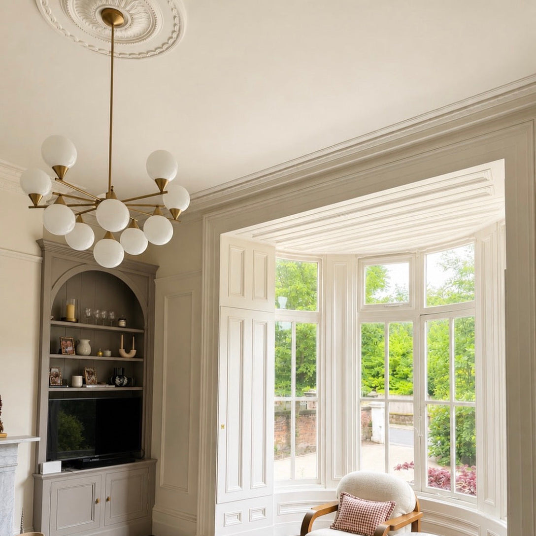 Large Sunflower Plaster Ceiling Rose in Lounge