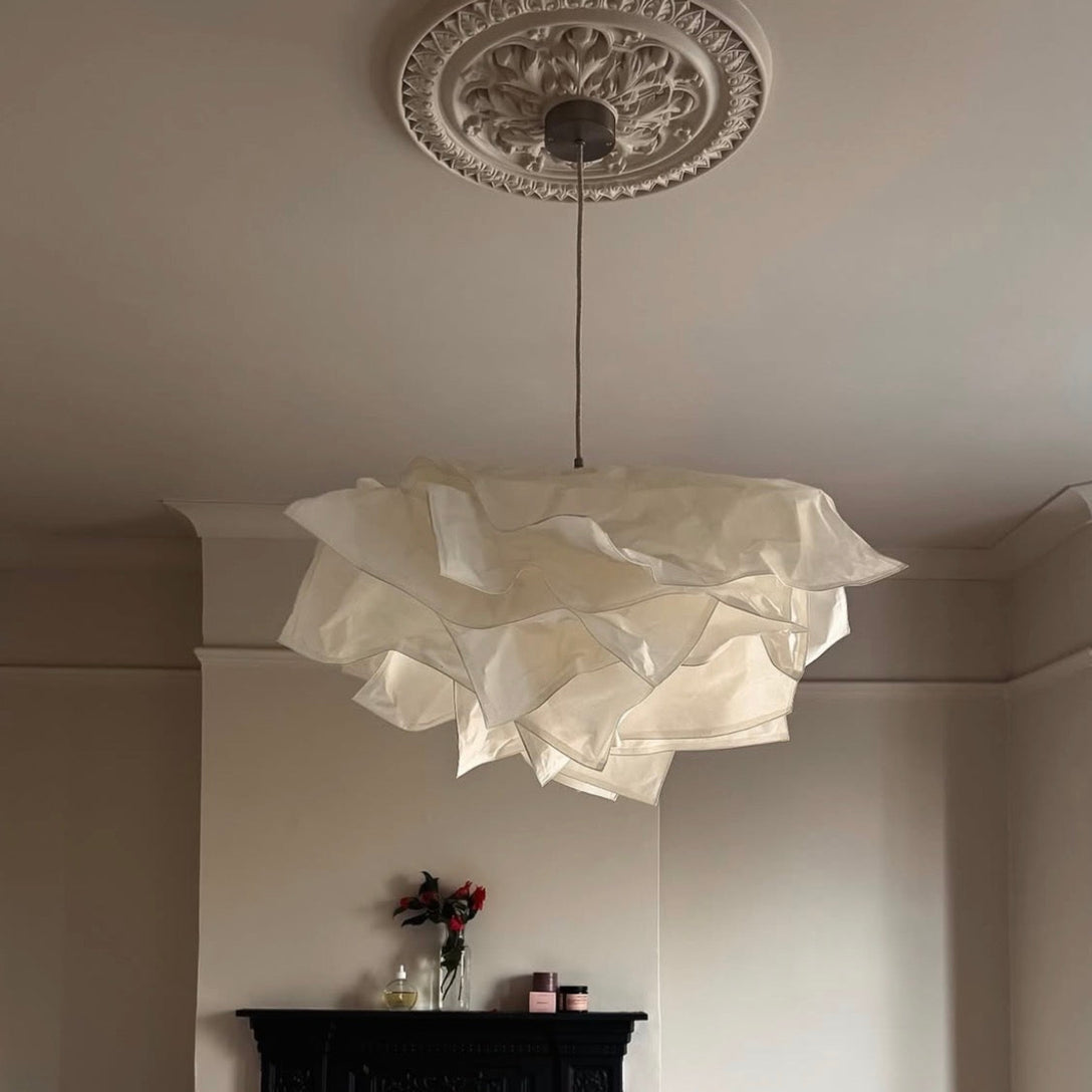 Ornate Victorian Plaster Ceiling Rose in Neutral Bedroom