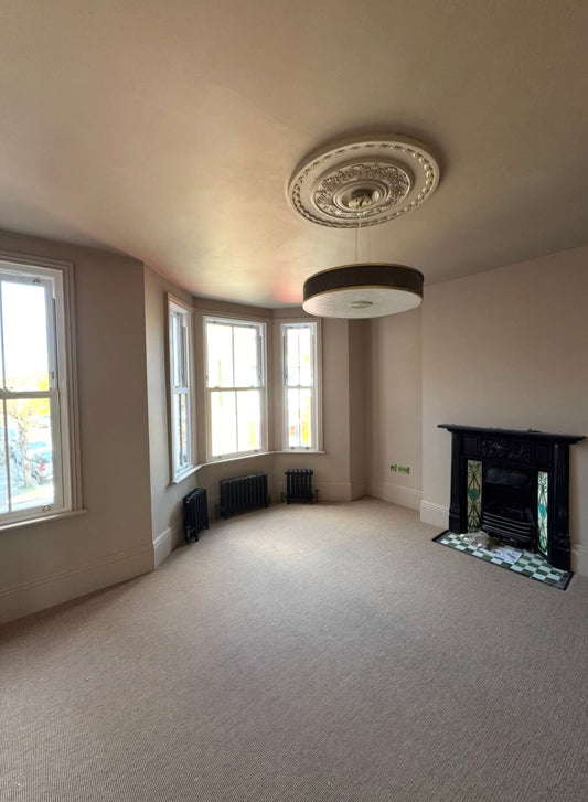 ornate victorian ceiling rose in living room