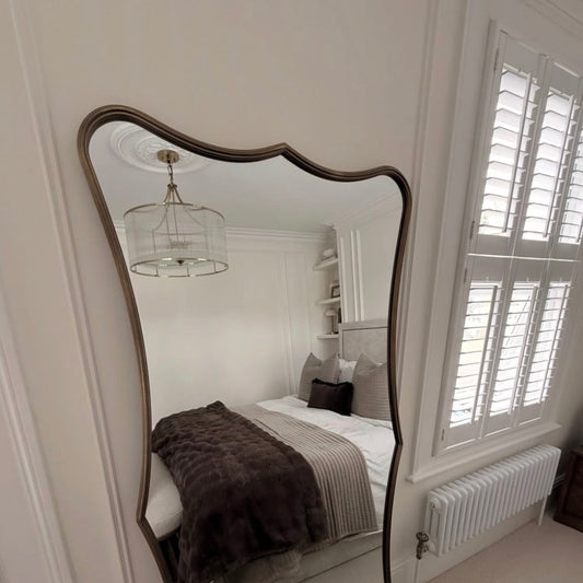 Victorian ornate plaster ceiling rose fitted in bedroom