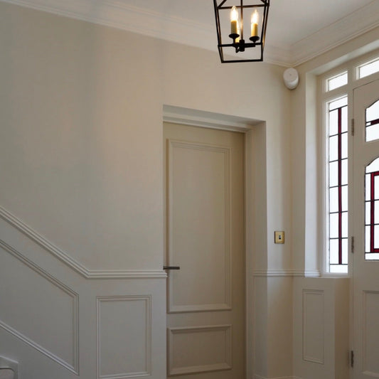 modern hallway with ogee coving fitted