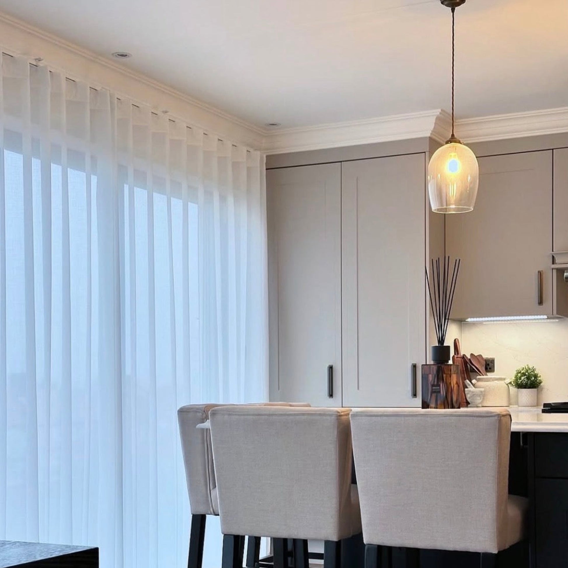Example of Plaster Coving Installed in Modern Kitchen.
