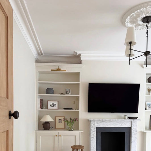 ornate victorian ceiling rose fitted in living room