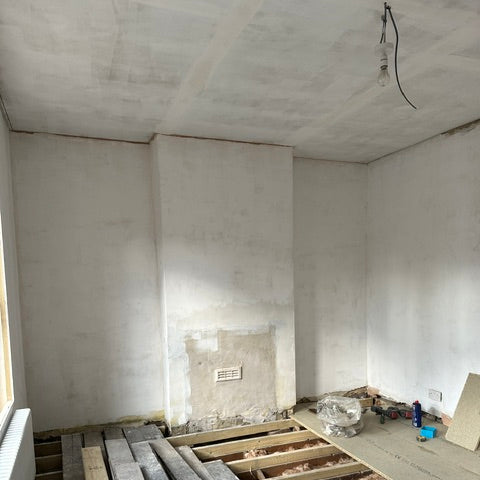 bedroom during coving instillation project
