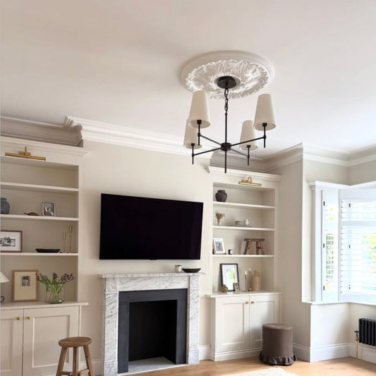 victorian ornate ceiling rose fitted in living room