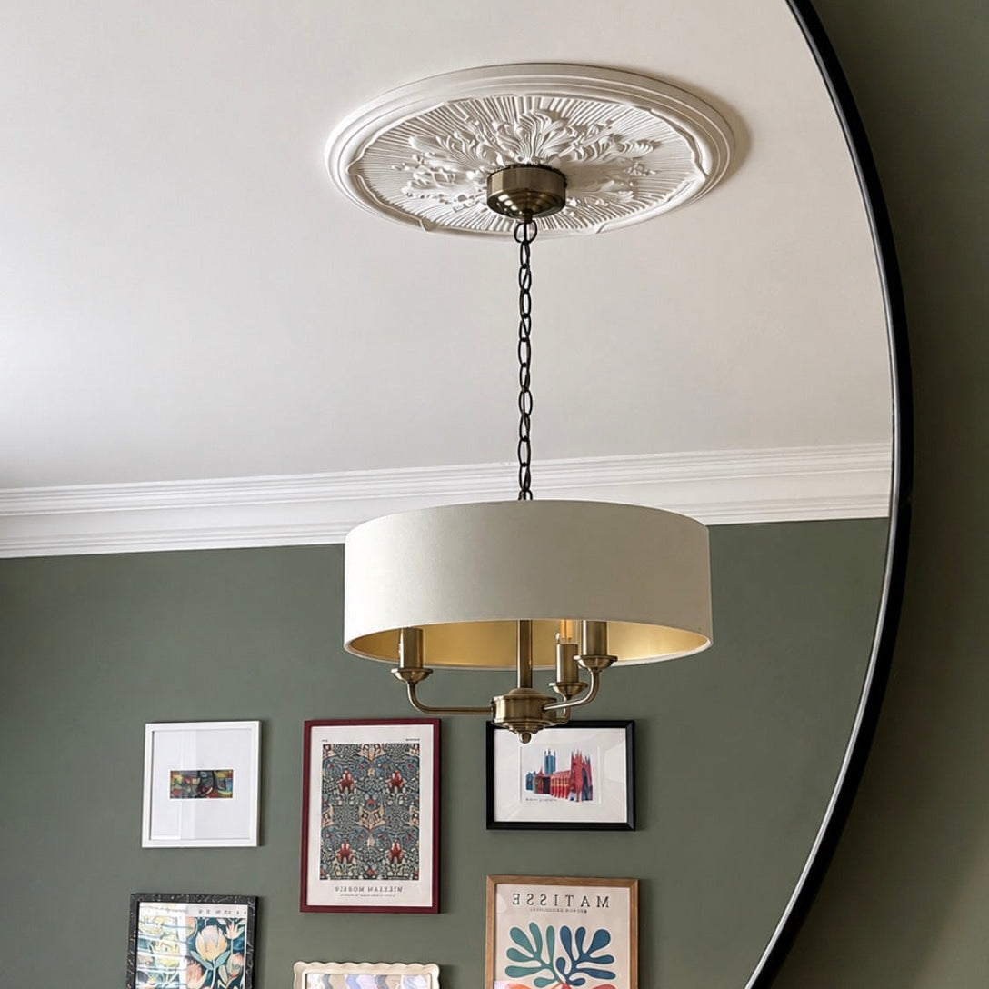 Victorian Plaster Ceiling Rose Installed