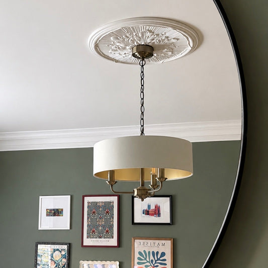 Victorian Plaster Ceiling Rose Installed