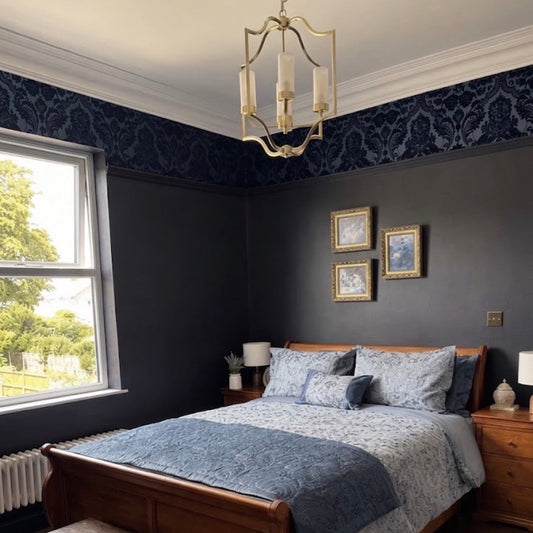 large victorian swan neck cornice fitted in living room