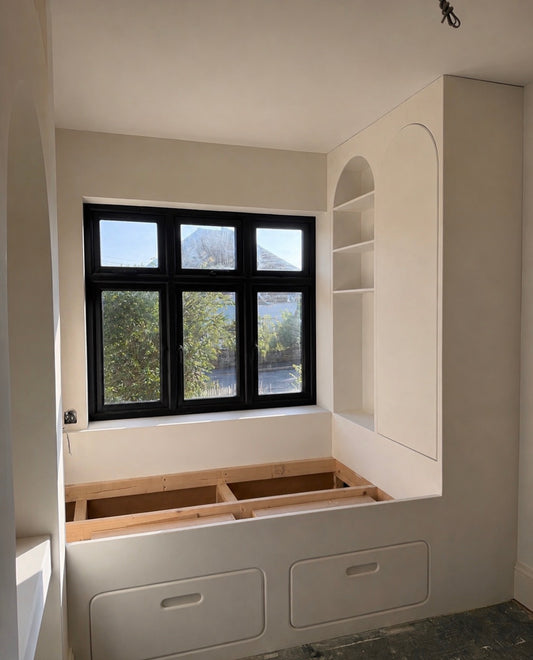 bedroom prior to coving instillation project