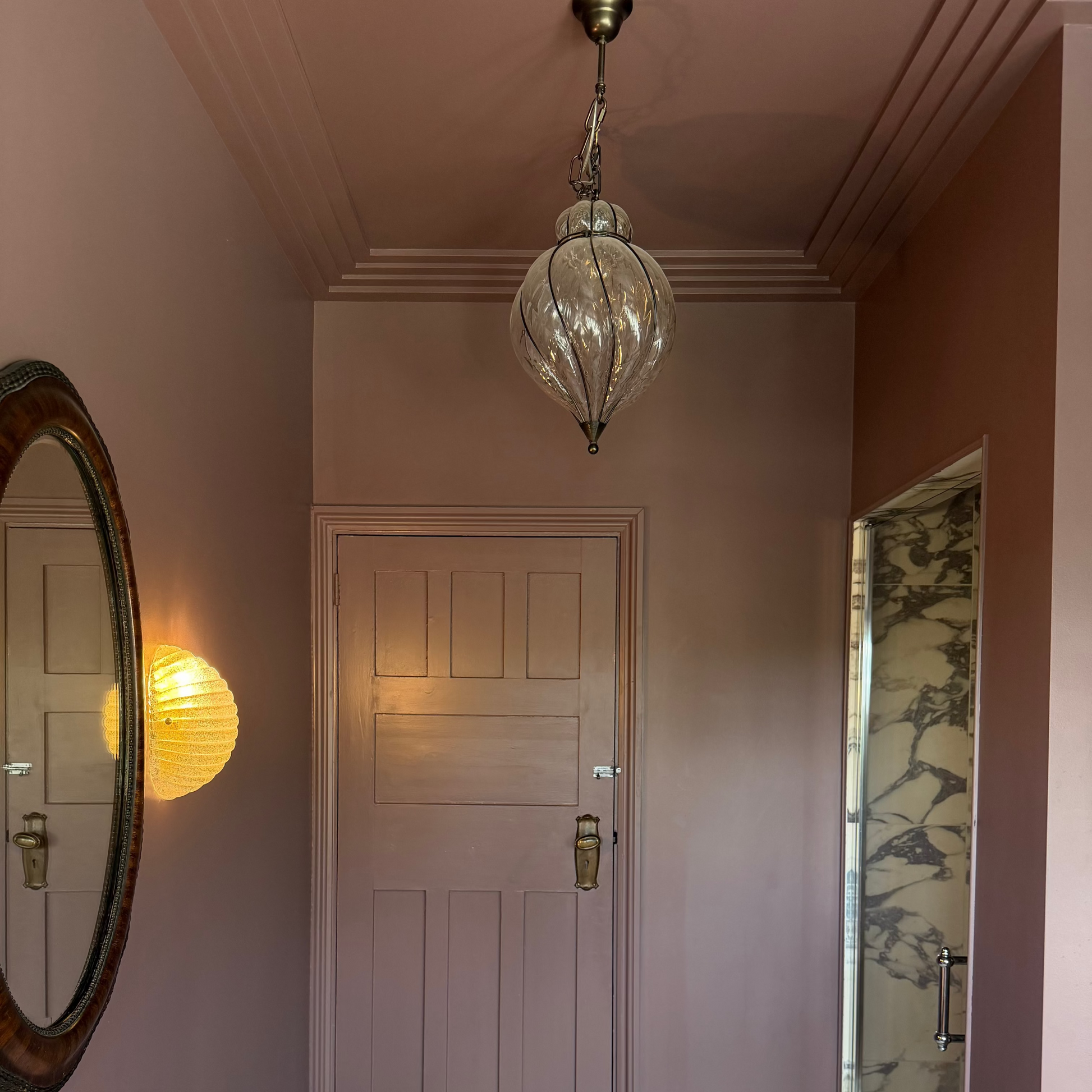 Art Deco Style Coving Installed in Bathroom. 