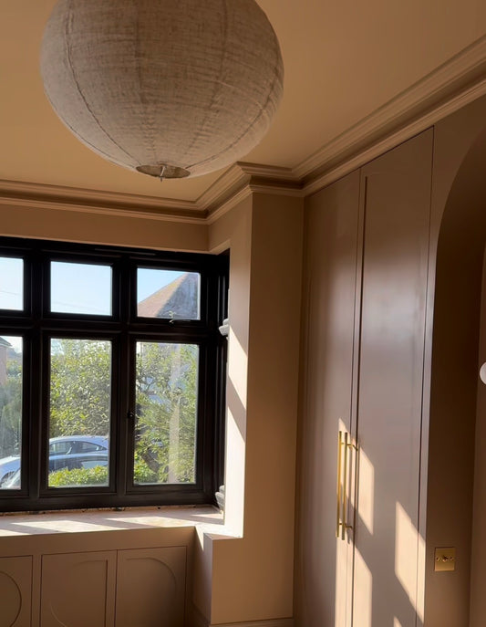 Victorian swan neck plaster coving fitted in bedroom