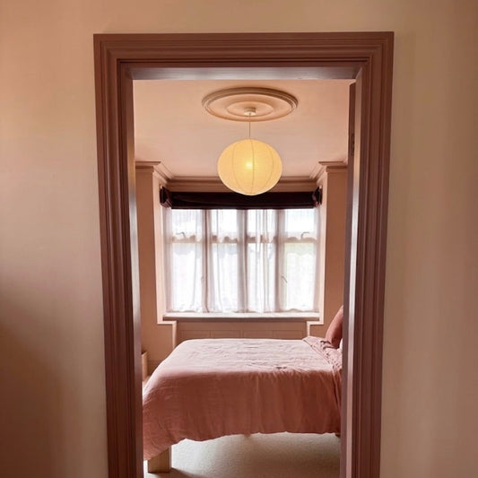 victorian plain spun ceiling rose fitted in bedroom