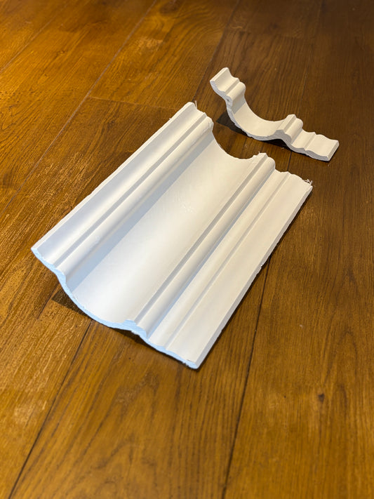 victorian swan neck plaster coving before fitting
