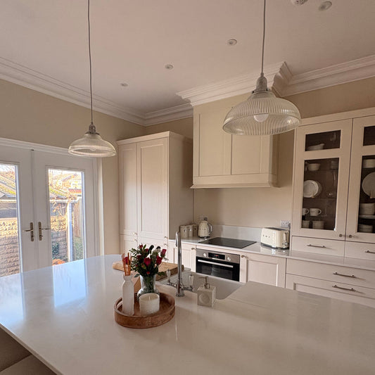 victorian swan neck cornice fitted in kitchen 
