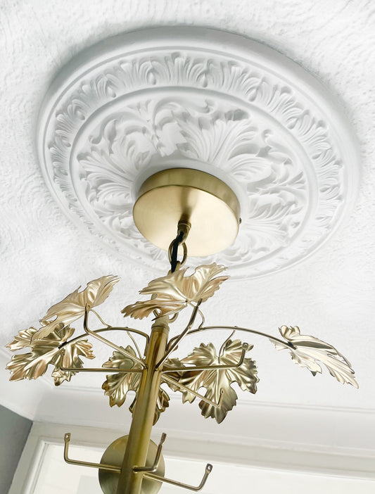 acanthus victorian plaster ceiling rose close up
