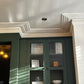 Victorian plaster coving around chimney breast