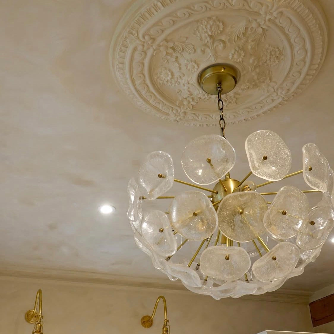 close up victorian ornate ceiling rose