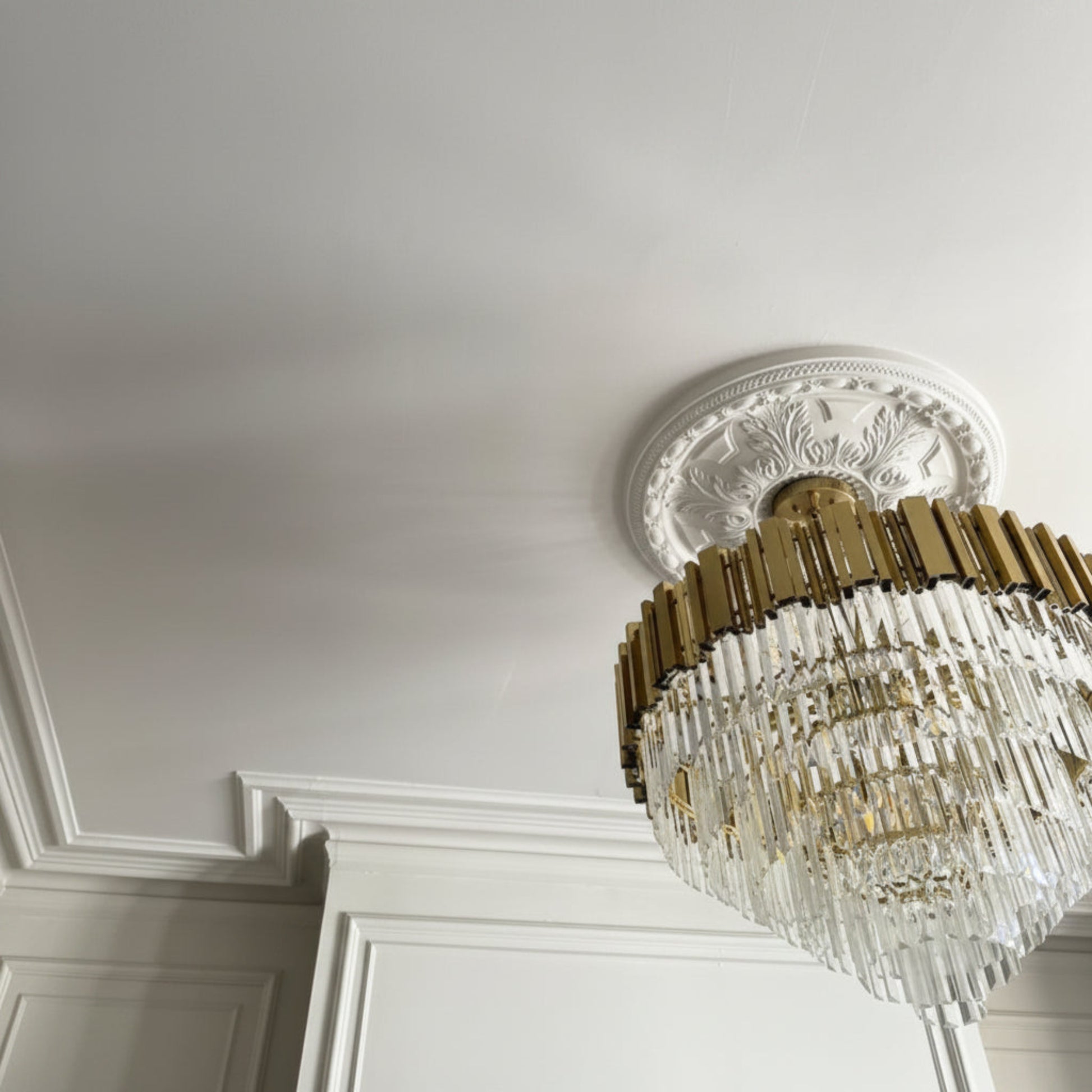 Close up of Large Ornate Plaster Ceiling Rose