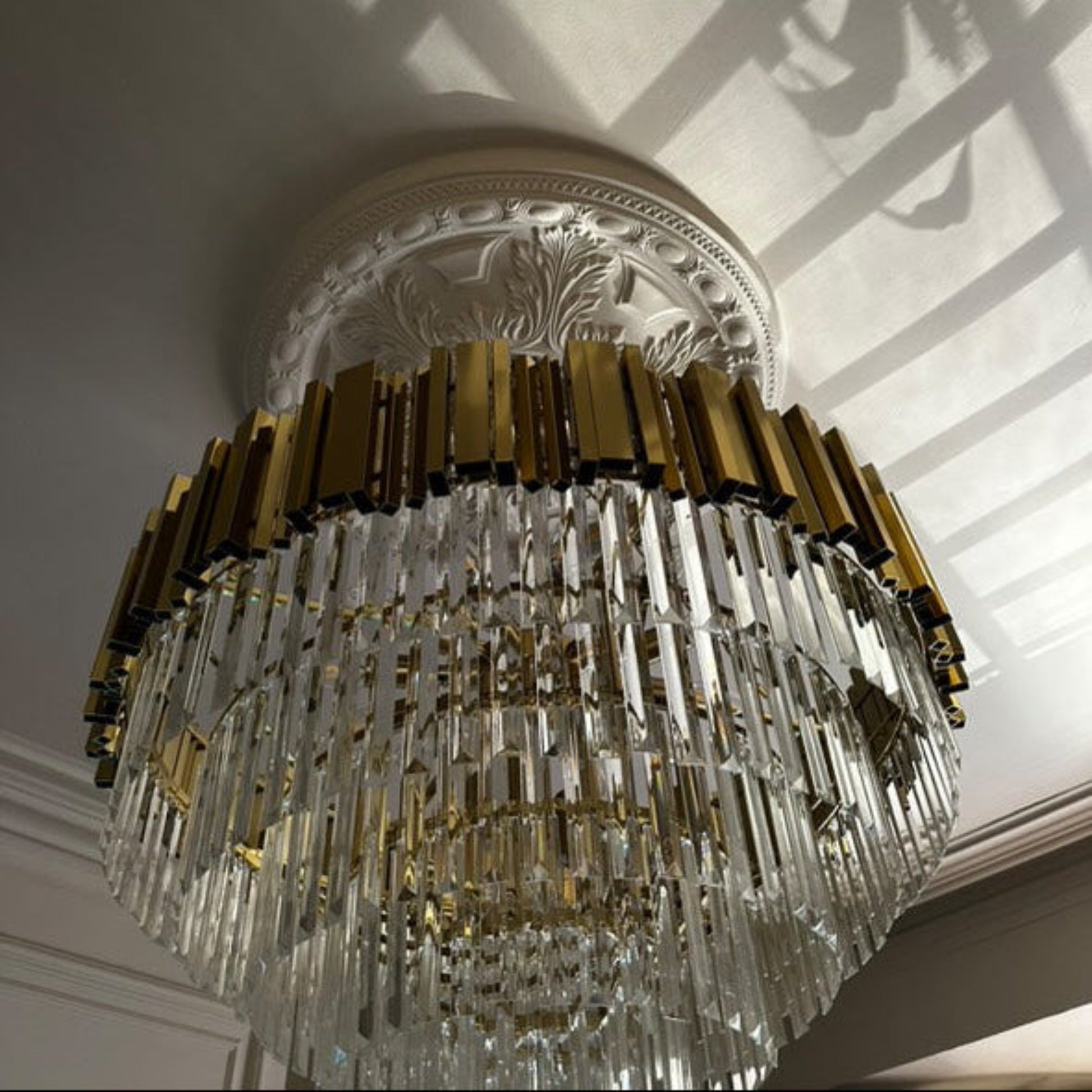 Large Ornate Plaster Ceiling Rose Installed In Victorian Terrace