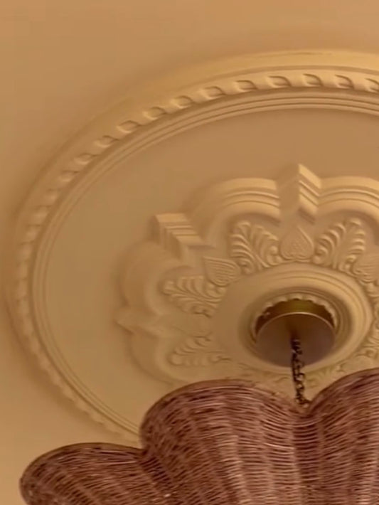 close up victorian plaster ceiling rose