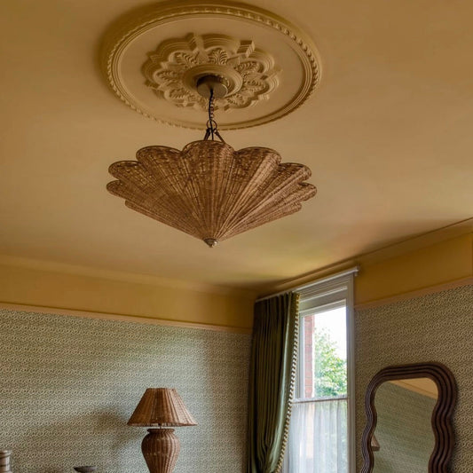 victorian plaster ceiling rose installed in bedroom