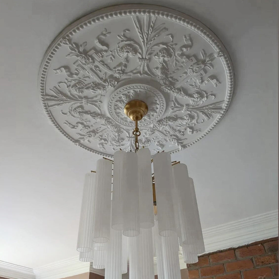 Example of  Installed Large Ornate Plaster ceiling rose